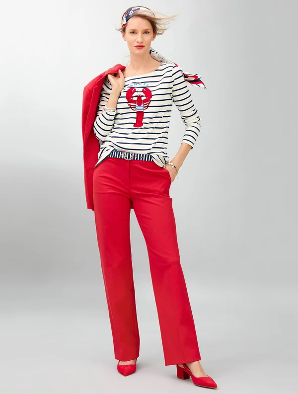 Petite - Talbots Newport Pants - Solid - Blue - 14