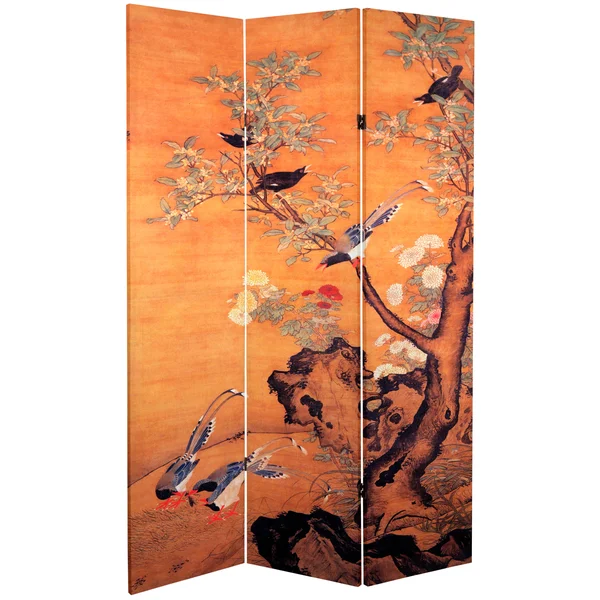 Oriental Furniture 6 ft. Tall Double Sided Chinese Landscapes Canvas Room Divider