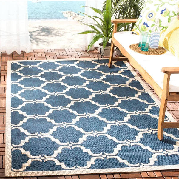 Safavieh Cy6009-232 Courtyard Beige, Brown Indoor, Outdoor Rug - 8& x 11&