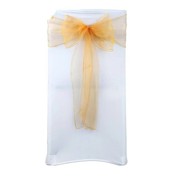 50pcs Organza Chair - Sashes, Knot for Weddings Banquet Decoration