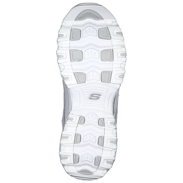Skechers Women's D&Lites Now and Then Sneaker, Size: 9, White/Silver
