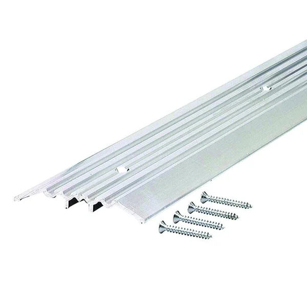 M-D Building Products Heavy Duty Fluted Top 4 in. x 51 in. Aluminum Commercial Threshold - Gray
