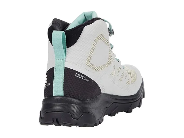 Salomon Women's Outline Mid GTX Shoe - 12 - Lunar Rock - Black, Pastel Turquoise