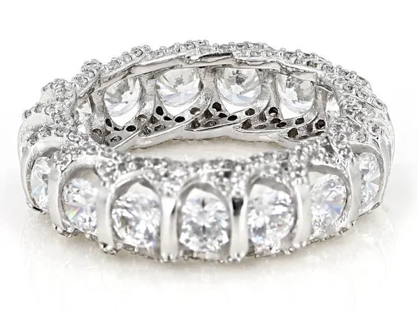Bella Luce 8.35ctw Rhodium Over Sterling Silver Eternity Band Ring 4.59ctw Dew - Size 10 - Jewelry TV