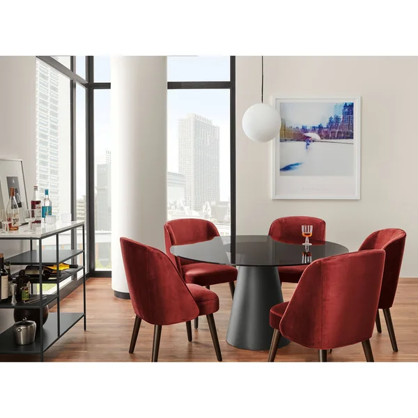 Room & Board - Modern Cora Side Chair in Tatum Moss w/ Charcoal Legs Green Brown - Performance Fabric