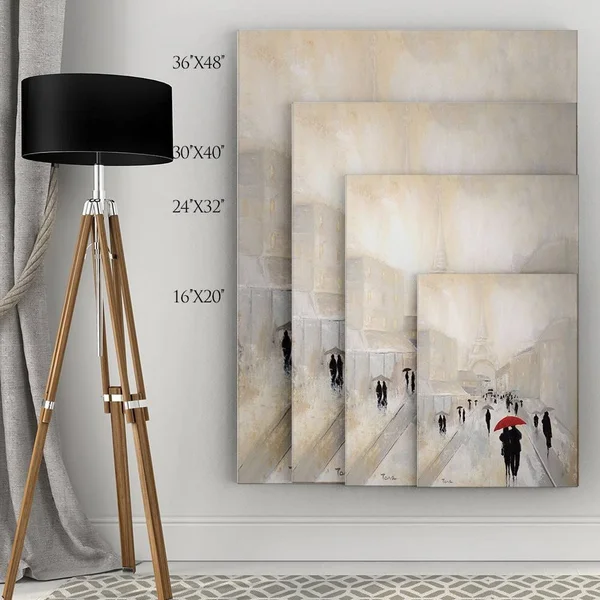 Wexford Home &Misty in Paris& by Janet Brignola-Tava Painting Print on Wrapped Canvas, Red