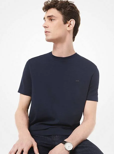 Michael Kors Liquid Crew Tee Men's Clothing Midnight : XL