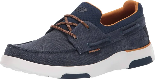 Skechers Men's Bellinger - Garmo Boat Shoes, Navy, 10.5