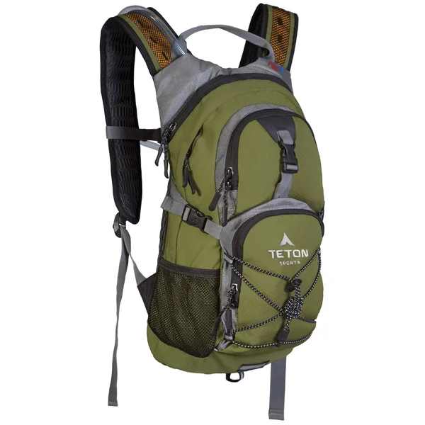 Teton Sports Hydration Backpack with Bladder, Green, 18.5x22x 10x22x 7x22