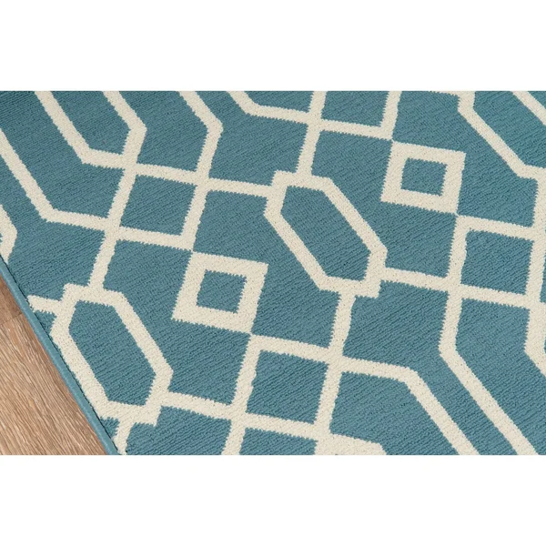 Misquamicut Blue Indoor/ Outdoor Area Rug by Havenside Home - 6&7x22 x 9&6x22 - Orange
