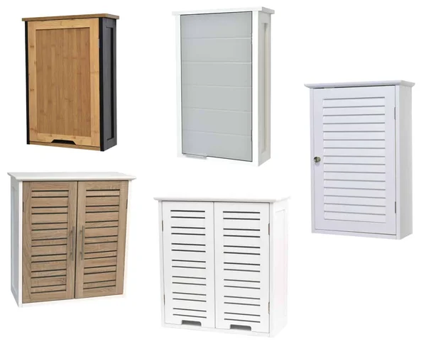 Evideco Bathroom Wall Mounted Storage Cabinet Wood Miami White