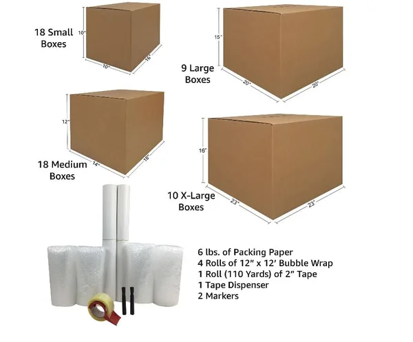 Uboxes 4 Room Basic Kit 55 Moving Boxes & Packing Materials