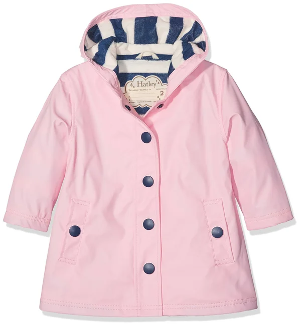 Hatley Girls& Little Splash Jackets, Classic Pink, 4