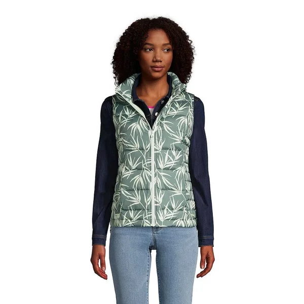 Women's Lands& End Women's Down Puffer Vest, Size: XS, Green