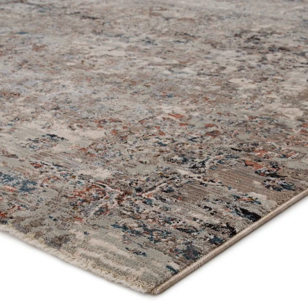 Meena Medallion Gray/ Rust Area Rug - 6'x9'