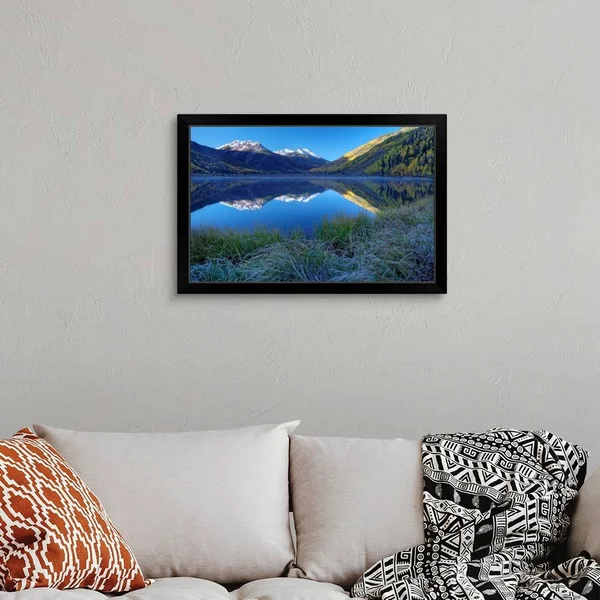 USA, Colorado, San Juan Mountains, Frosty Morning at Crystal Lake, Black Framed Wall Art, 30x20, Great Big Canvas