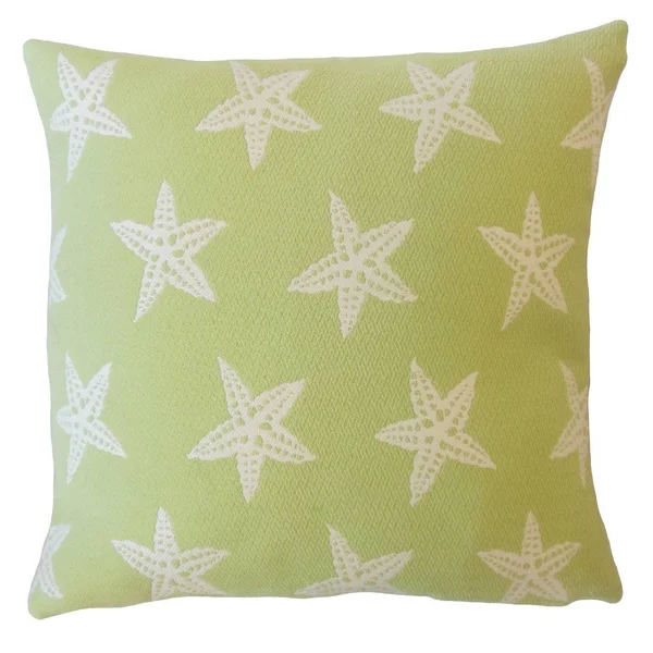 The Pillow Collection Wilf Coastal Down Filled Throw Pillow in Tropique, Size: 24 x 24, Green