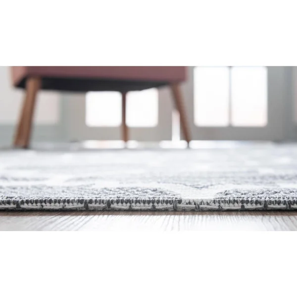 Unique Loom Decatur Trellis Dark Gray/Ivory 6 ft. 4 in. x 9 ft. Area Rug