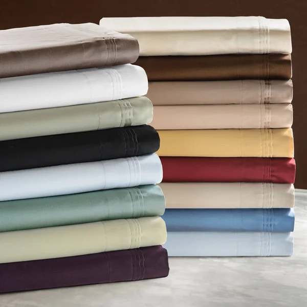 Superior Egyptian Cotton 650 TC Deep Pocket Solid Bed Sheet Set (Queen - Medium Blue)