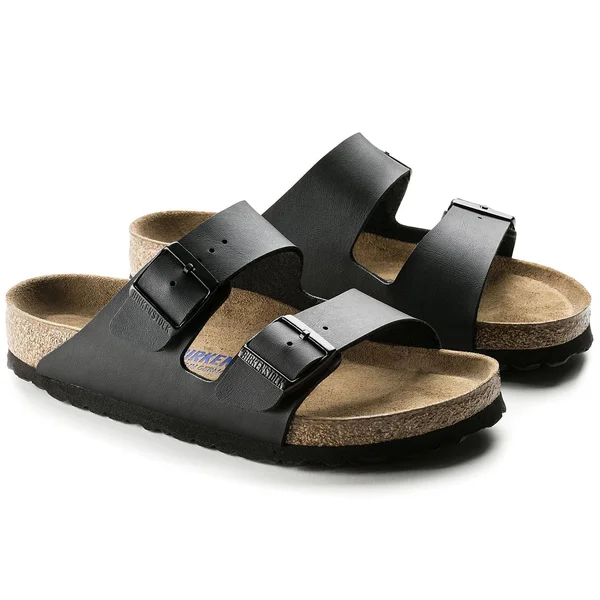 Birkenstock Arizona Birko-Flor Soft Footbed Black Leather Sandal - 11M, 9M