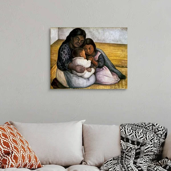 Rivera: Mother and Children, Canvas Wall Art, 30x24, Great Big Canvas