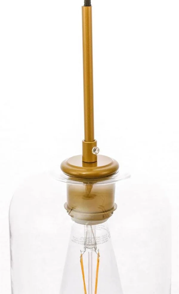 Elegant LD2276BR Collier 1 Light Brass and Clear Glass Pendant
