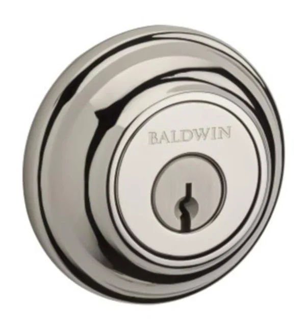 Baldwin Reserve DCTRD003S Double Cylinder Traditional Round Deadbolt with SmartKey Lifetime Brass Finish