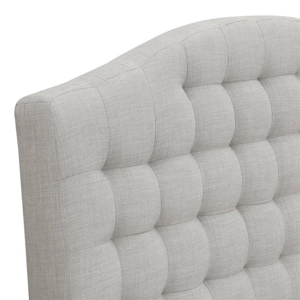 HomeFare Biscuit Tufted Entryway Bench in Mist Gray