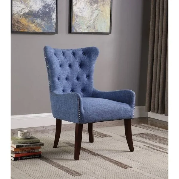 Nathaniel Home 60000-18TP Button Tufted Elegant Accent Chair Taupe