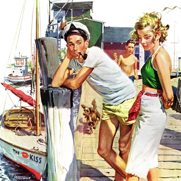 Marmont Hill - Checking Her Out Painting Print on Wrapped Canvas - 40x22 x 40x22