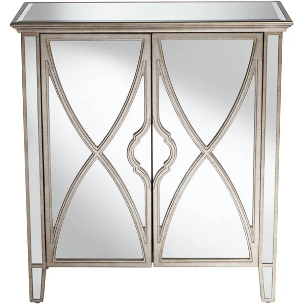 Studio 55D Nereo 30x22 Wide Silver 2-Door Accent Cabinet
