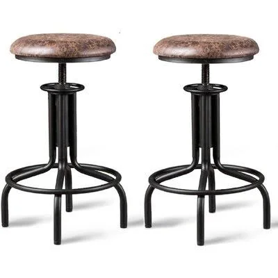 Williston Forge American Antique Industrial Design Metal Adjustable Height Kitchen Dining Breakfast Chair Industrial Style Bar S