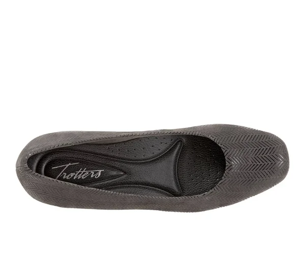 Trotters Women's Lauren, Dark Grey Suede/Patent Leather