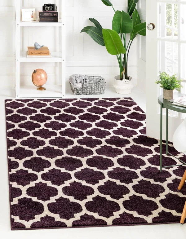 Unique Loom Philadelphia Trellis Area Rug - 6& x 9& (Purple)