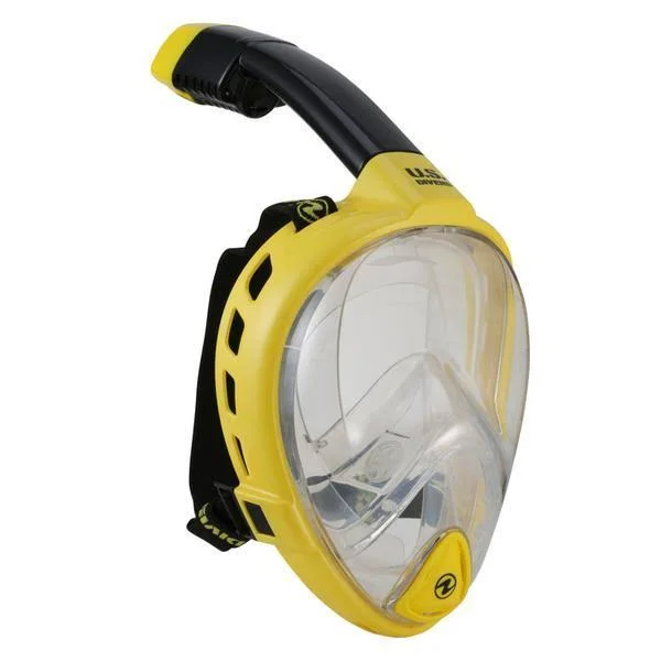 Airgo II LX- Snorkeling Full Face Mask+Snorkel Combo - U.S. Divers Clear Lens/Black, L/XL