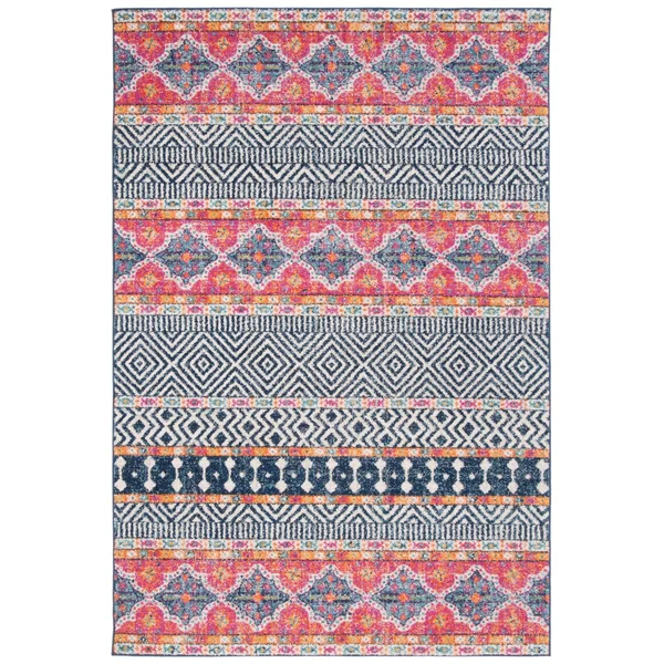 Safavieh Madison Cleo Boho Chic Rug - 2&3x22 x 20& Runner - Navy/Ivory