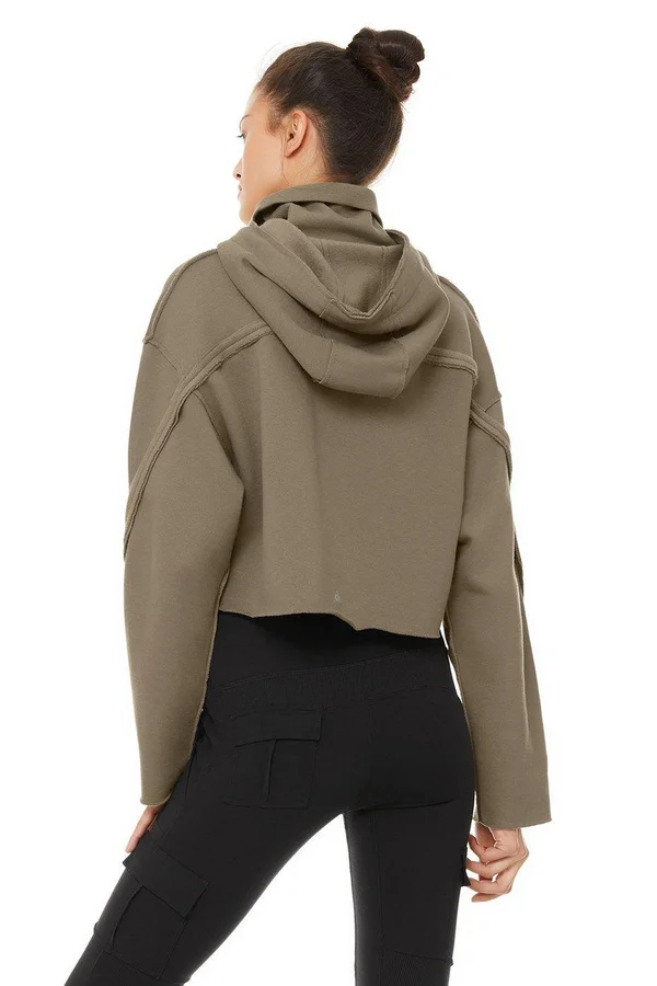 Alo Yoga, Effortless Hoodie in Olive Branch, Size: Large