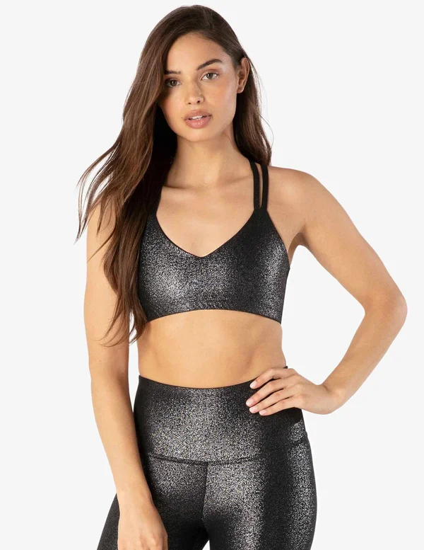 Beyond Yoga - Twinkle Sports Bra Black/Silver - 00-XS