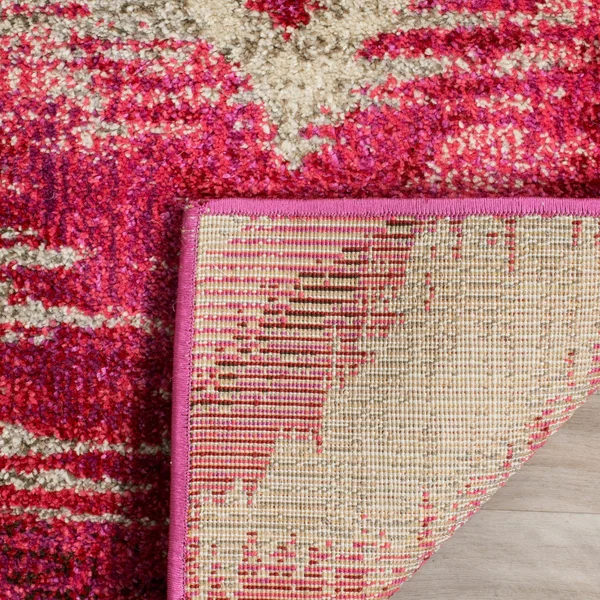 Safavieh Monaco MNC242D Fuchsia, Cream Rug 6&7x22 x 6&7x22 Round