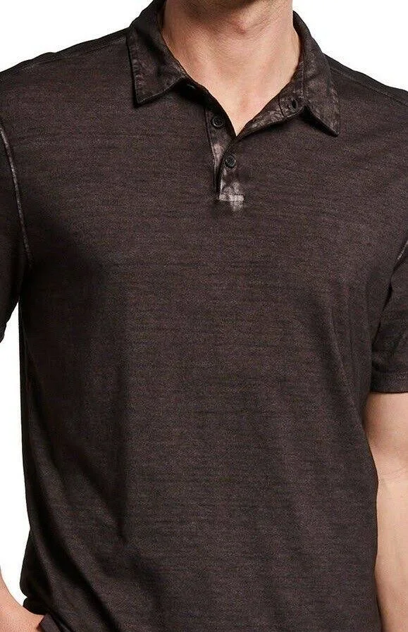 John Varvatos Men's Gunpowder Wash Polo Shirt Black