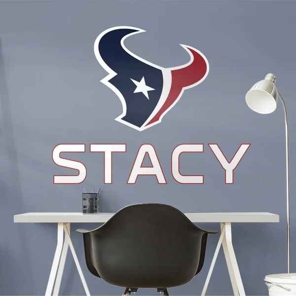 Houston Texans: Stacked Personalized Name - Officially Licensed NFL TRANSFER Wall Decal in Red (52x22W x 39.5x22H) by Fathead