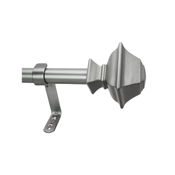 Decopolitan Square Curtain Rod Set - Silver, 42-120