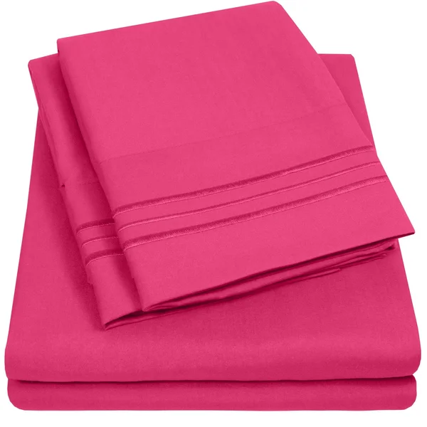 1500 Supreme Collection Extra Soft King Sheet Set - Fuscia- Luxury Bed Sheet Set with Deep Pocket Wrinkle Free Bed Sheets, King s
