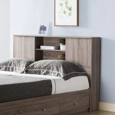 Abbie Bookcase Headboard Lark Manor Size: Twin - Color: Dark Taupe