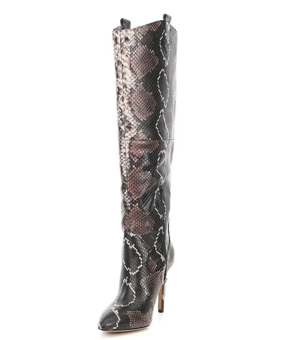 Vince Camuto Kervana Womens Embossed Knee-High Boots