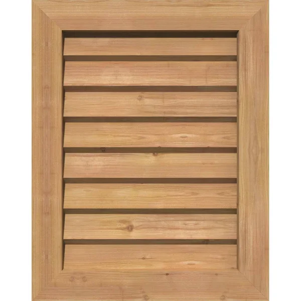 Ekena Millwork GVWVE30X1602SDUWR 30x22W x 16x22H Vertical Gable Vent (35x22W x 21x22H Frame Size): Unfinished, Non-Functional, S