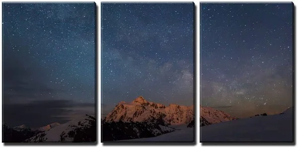 Wall26 3 Piece Canvas Wall Art - Milky Way Over Cathedral Rock - Modern Home Decor Stretched and Framed Ready to Hang - 24 inchx