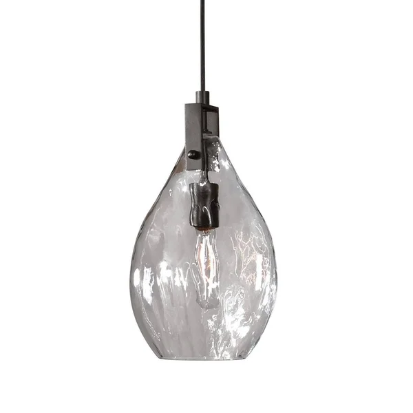 New Product Uttermost Campester 1 Light Watered Glass Mini Pendant