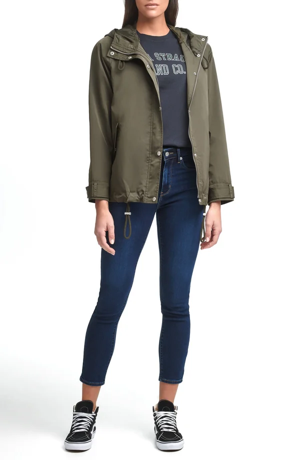 Levi&s Water Resistant Hooded Rain Jacket - Green - Medium