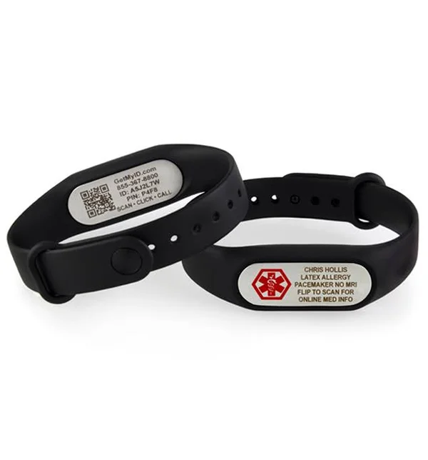 Sportfit Tech Med ID Band in Black, Lauren's Hope
